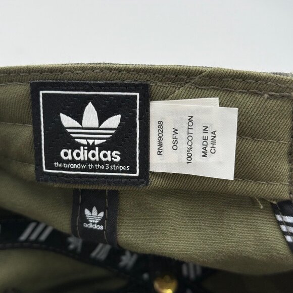 Adidas Green Camo Hat Women's OS Adjustable Baseball Strapback Cap Cotton Logo - Picture 8 of 10